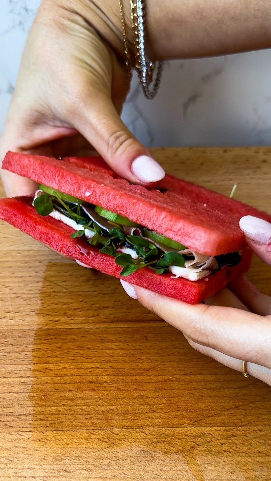 Watermelon and Feta Sandwich