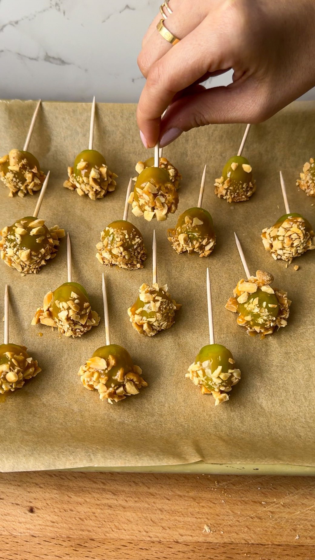 Frozen Caramel Grape Bites