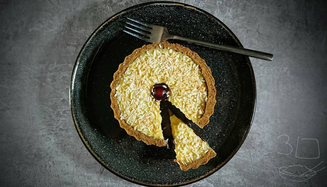 Manchester Tart with Raspberry and Coconut