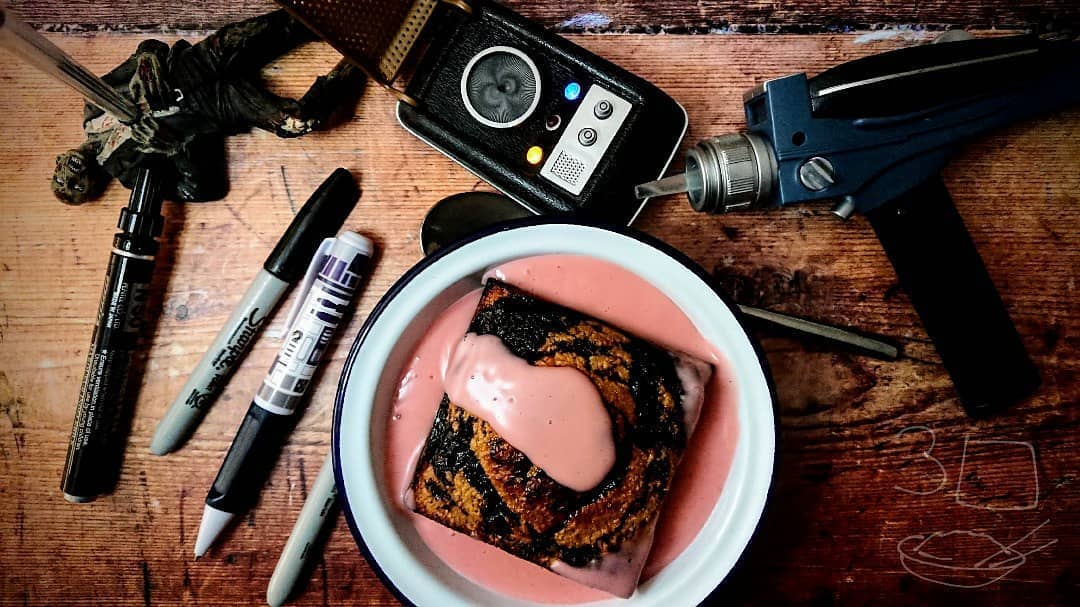 Marble Cake with Pink Custard
