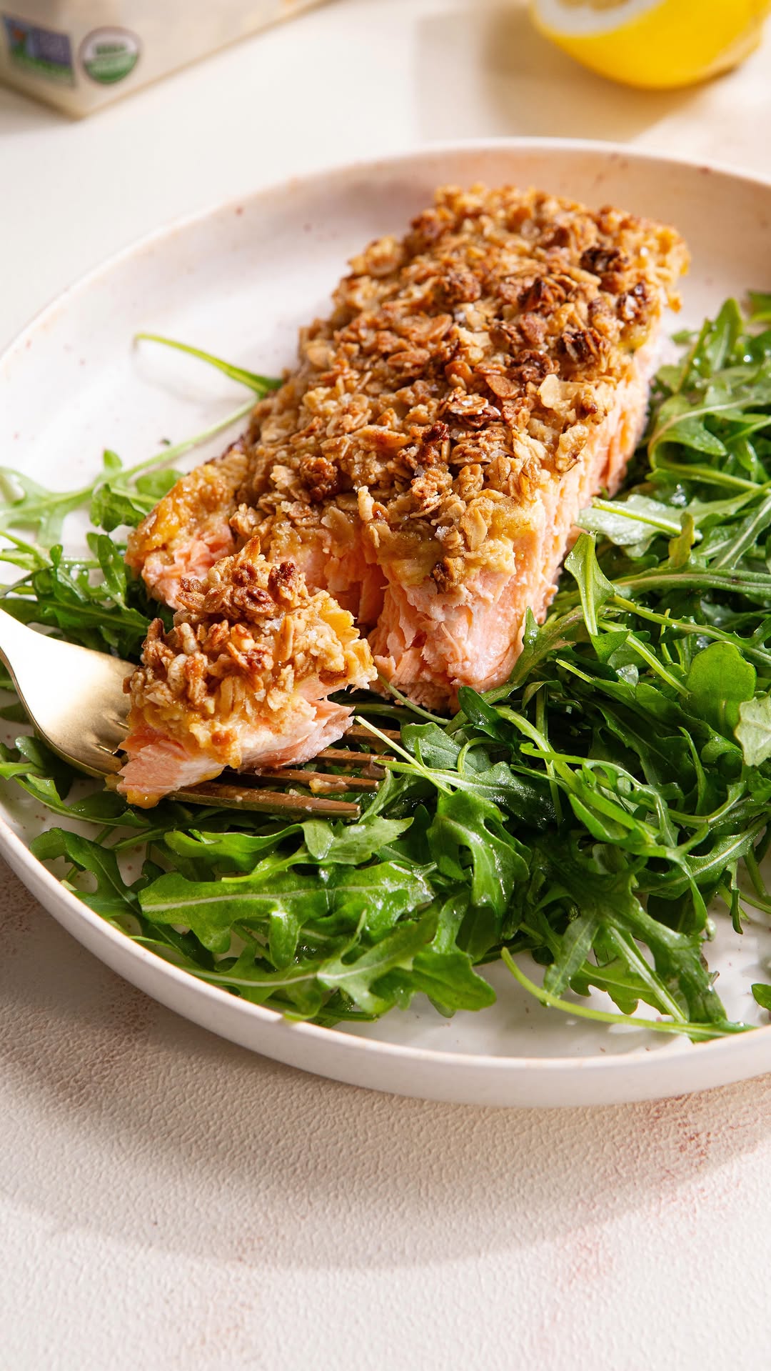 Granola-Crusted Honey-Mustard Salmon