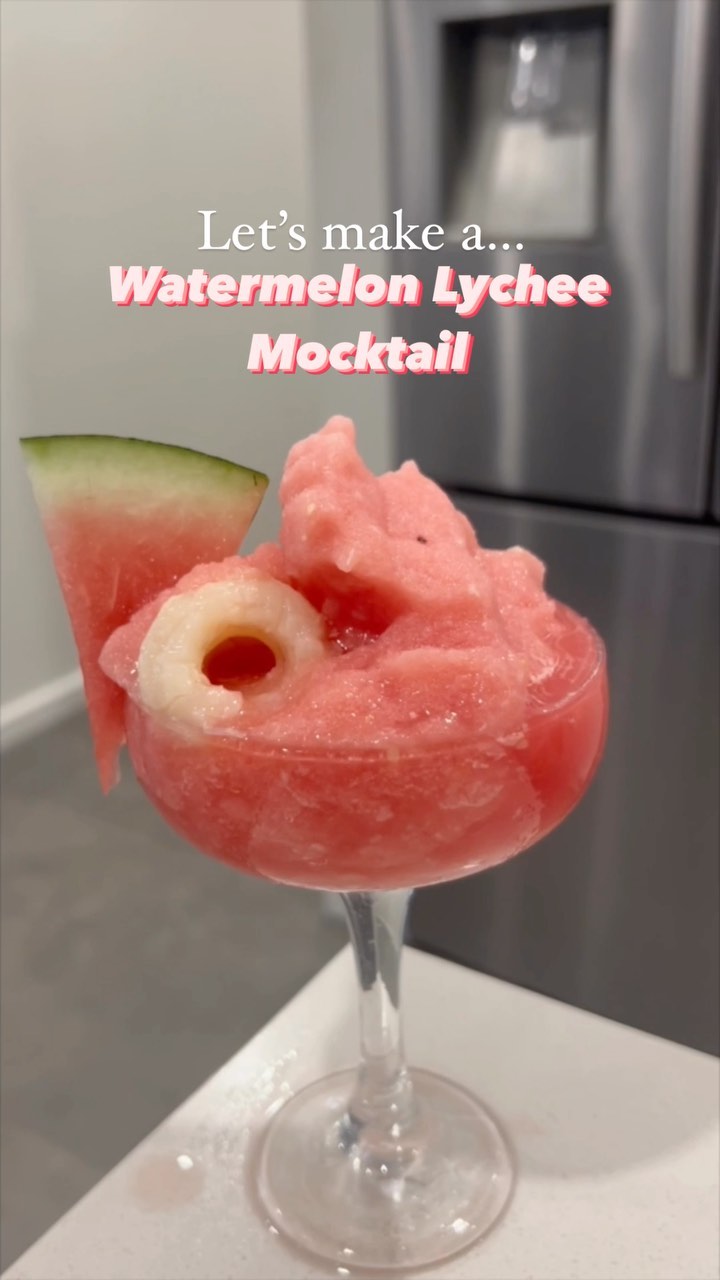 Watermelon Lychee Mocktail Drink