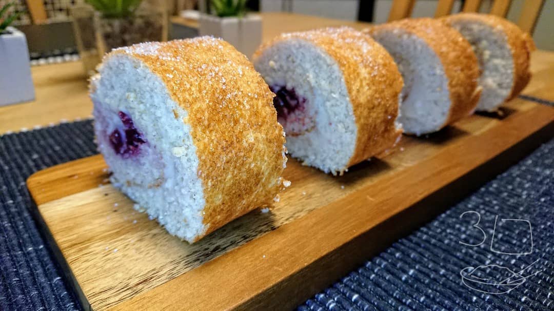 Cherry and Custard Swiss Roll