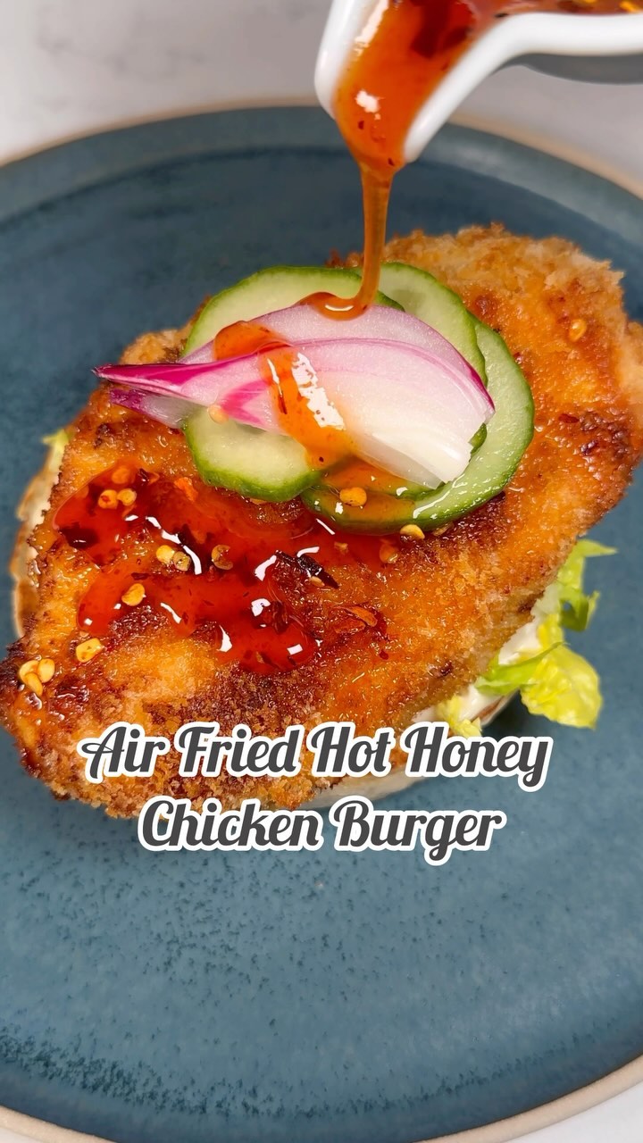Air Fried Hot Honey Chicken Burger