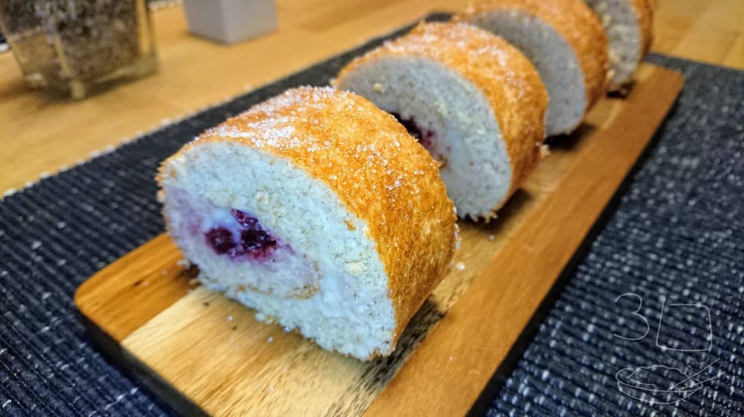 Cherry and Custard Swiss Roll