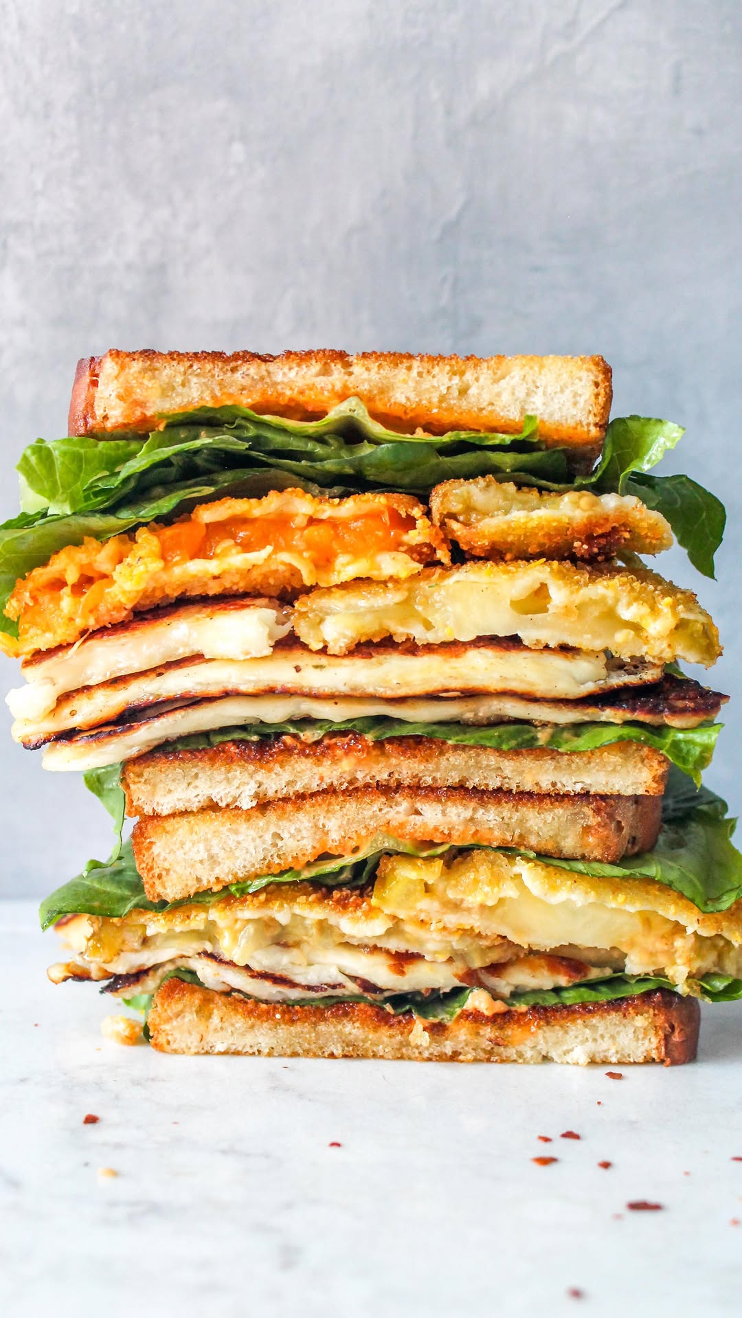 Halloumi and Fried Tomato Sandwich