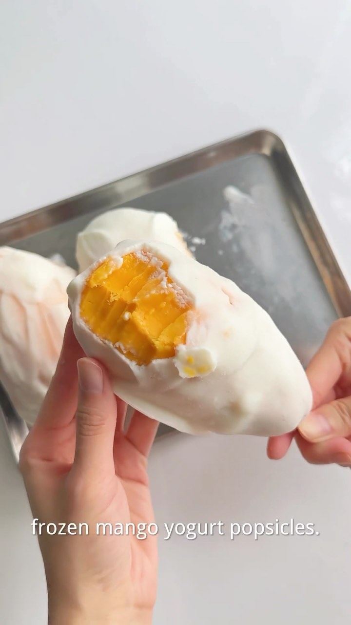 Frozen Mango Yogurt Popsicles