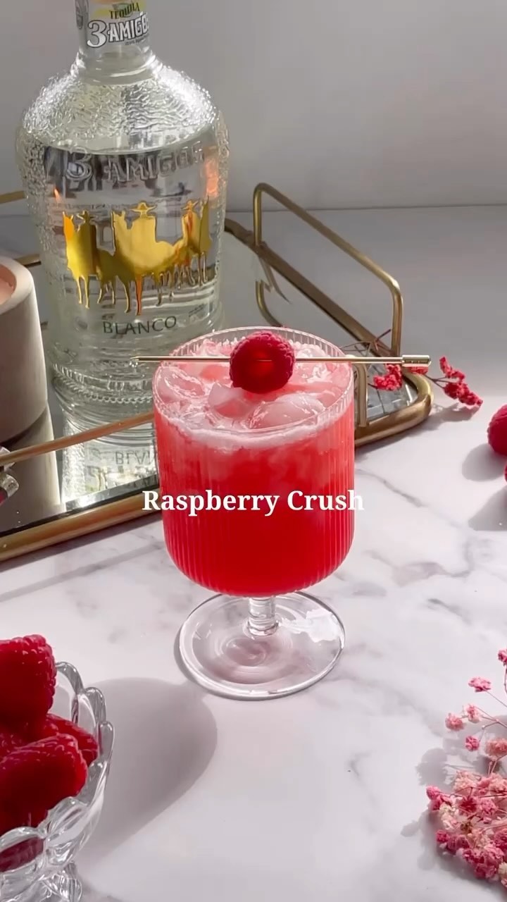 Raspberry Tequila Crush Cocktail