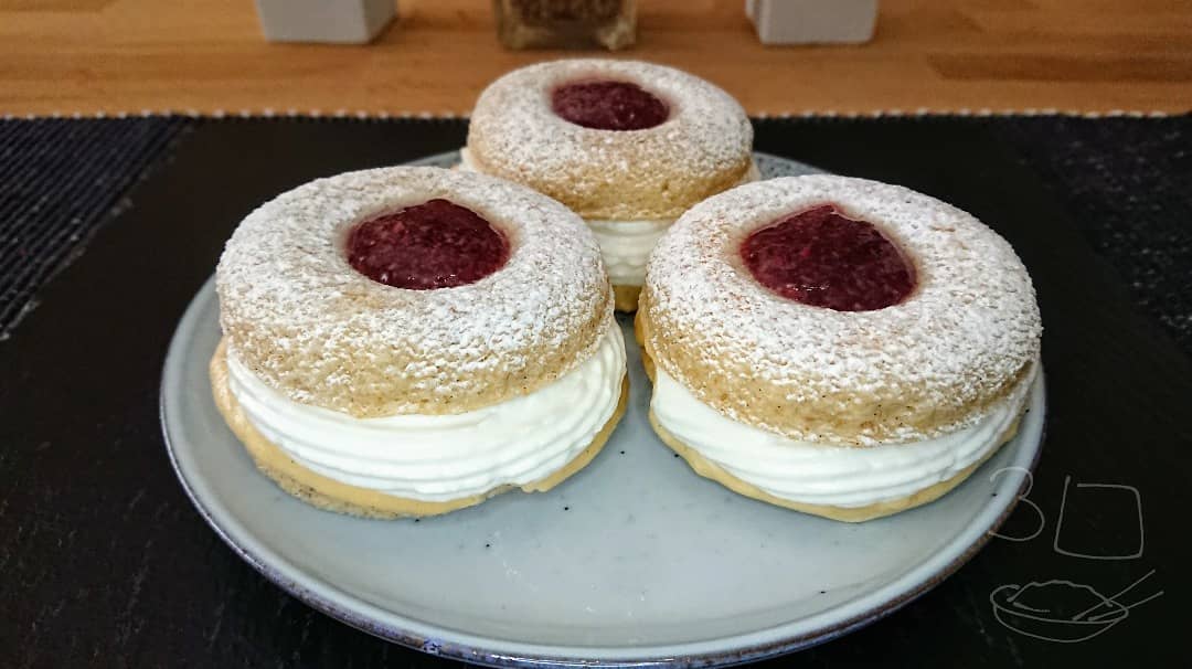 Jam and Custard Rings