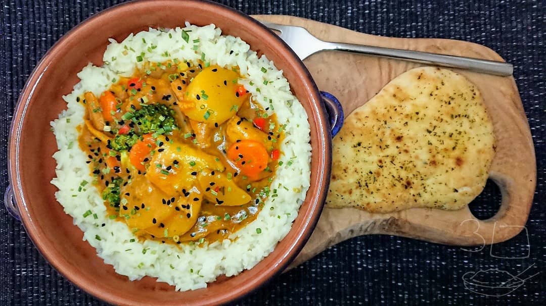 Homemade Vegetable Curry with Spices and Rice