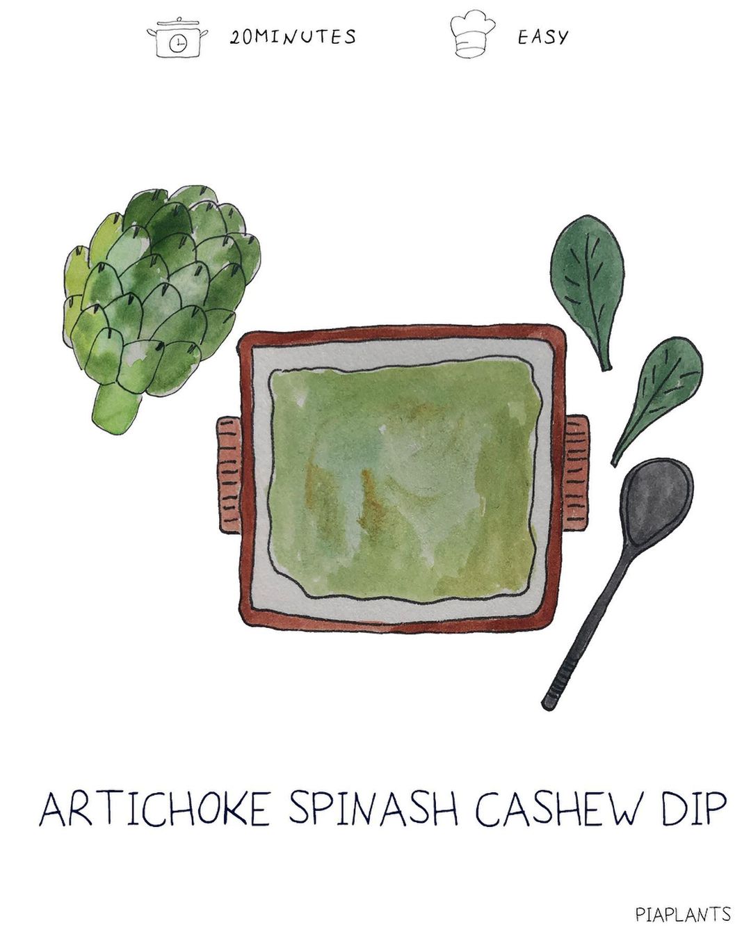 Vegan Artichoke Spinach Dip with Cashews