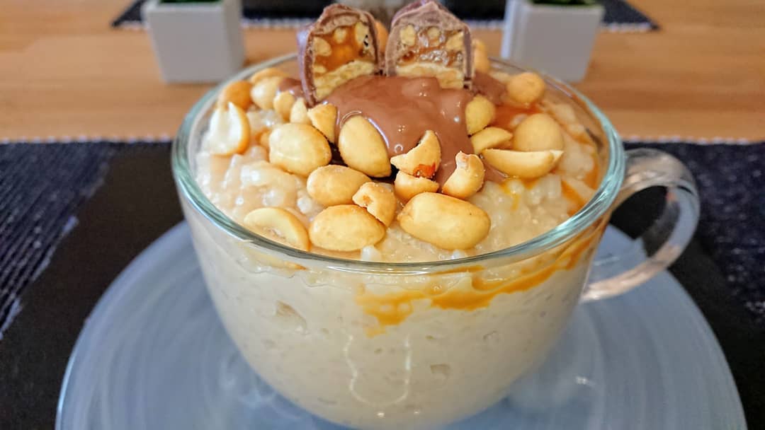 Snickers Inspired Rice Pudding