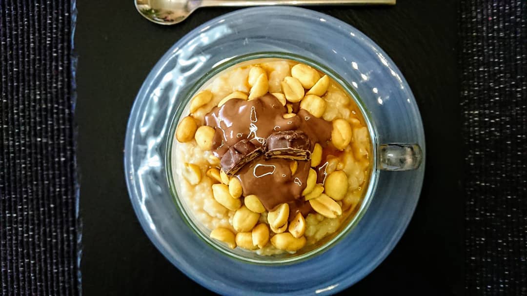 Snickers Inspired Rice Pudding