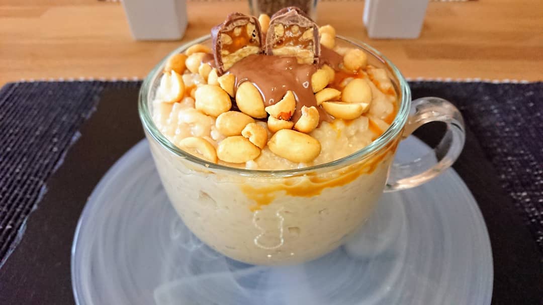 Snickers Inspired Rice Pudding