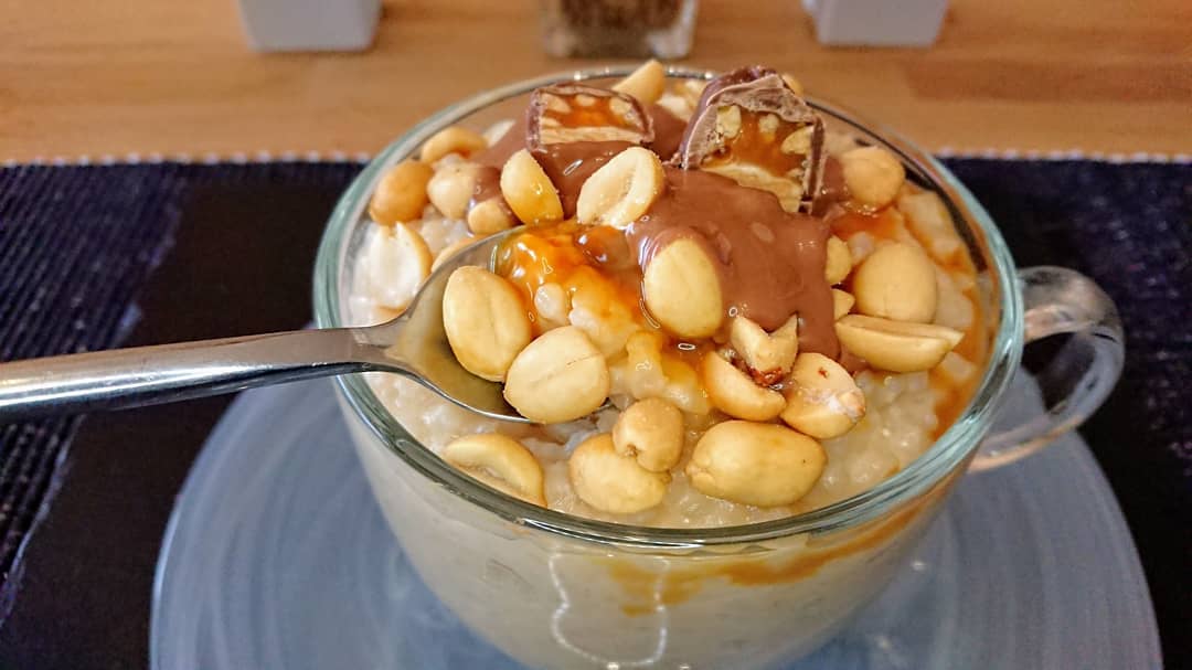 Snickers Inspired Rice Pudding