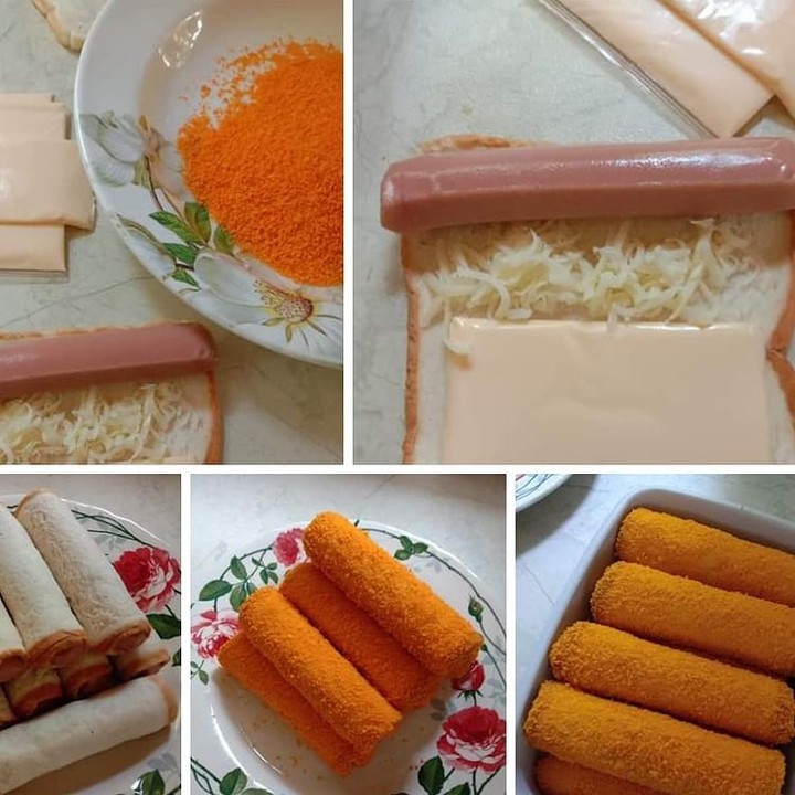 Simple Fried Sausage Cheese Rolls
