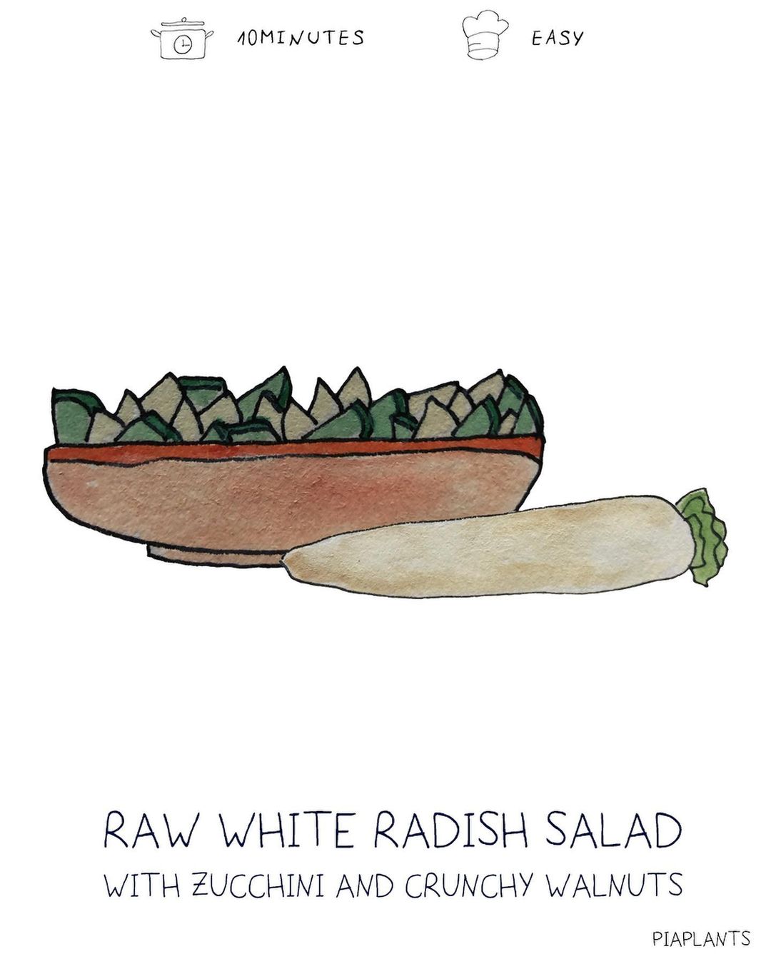 Zucchini and Radish Salad with Caramelized Walnuts