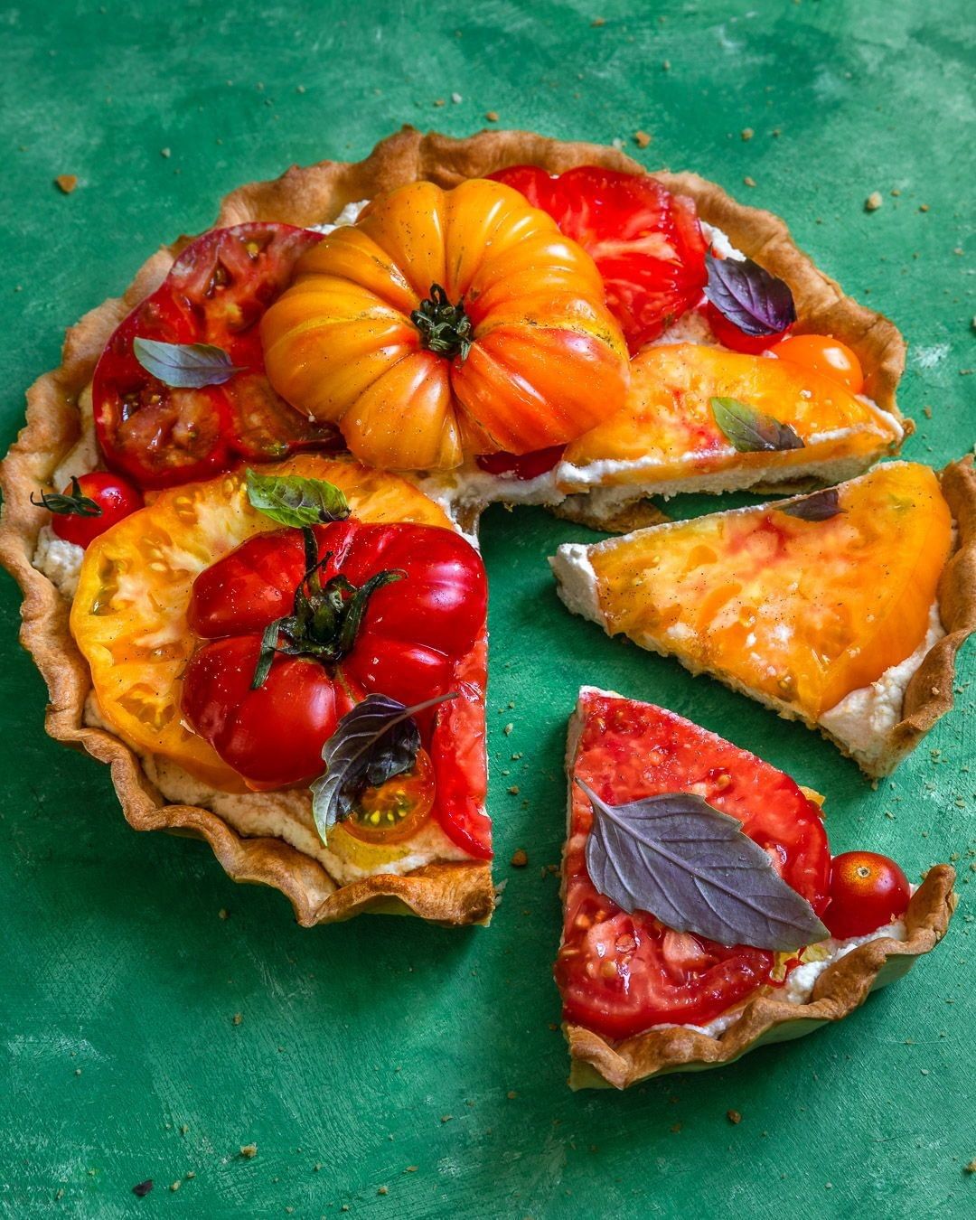 Easy Almond Ricotta and Tomato Tart