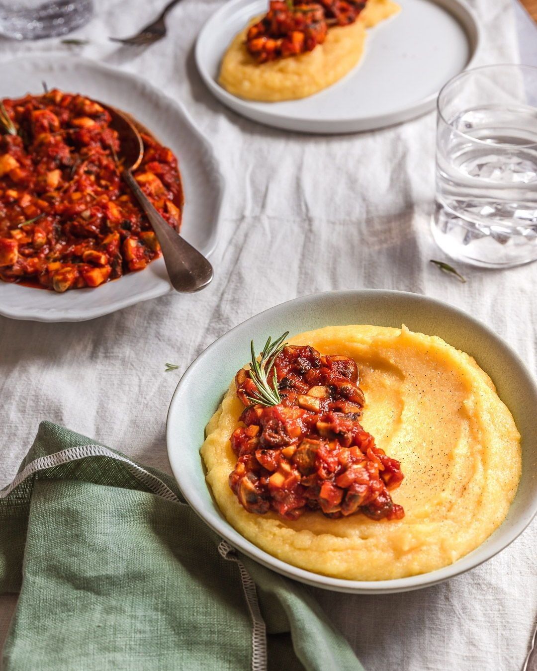 Creamy Polenta with Mushroom Sauce