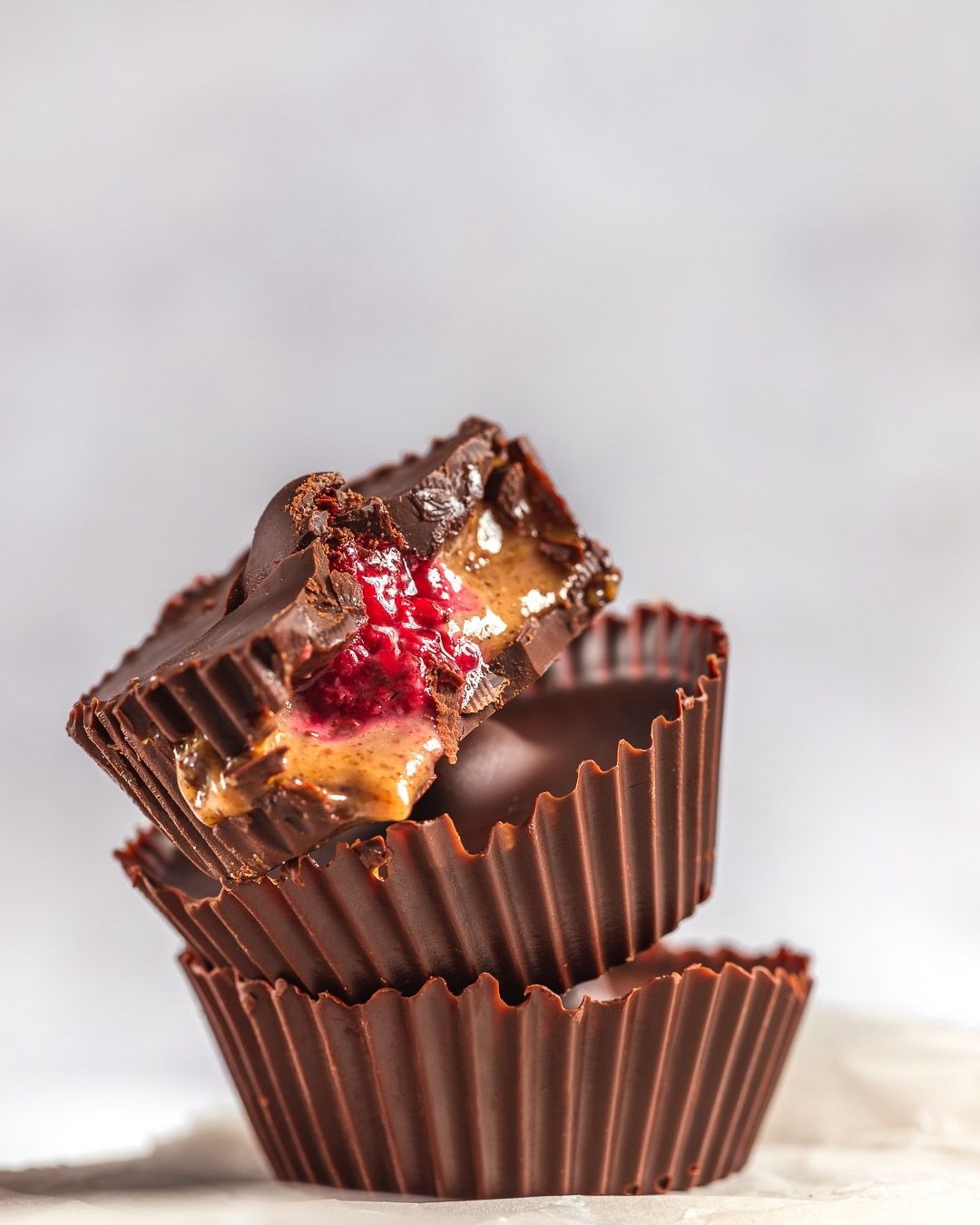 Hazelnut Raspberry Chocolate Cups
