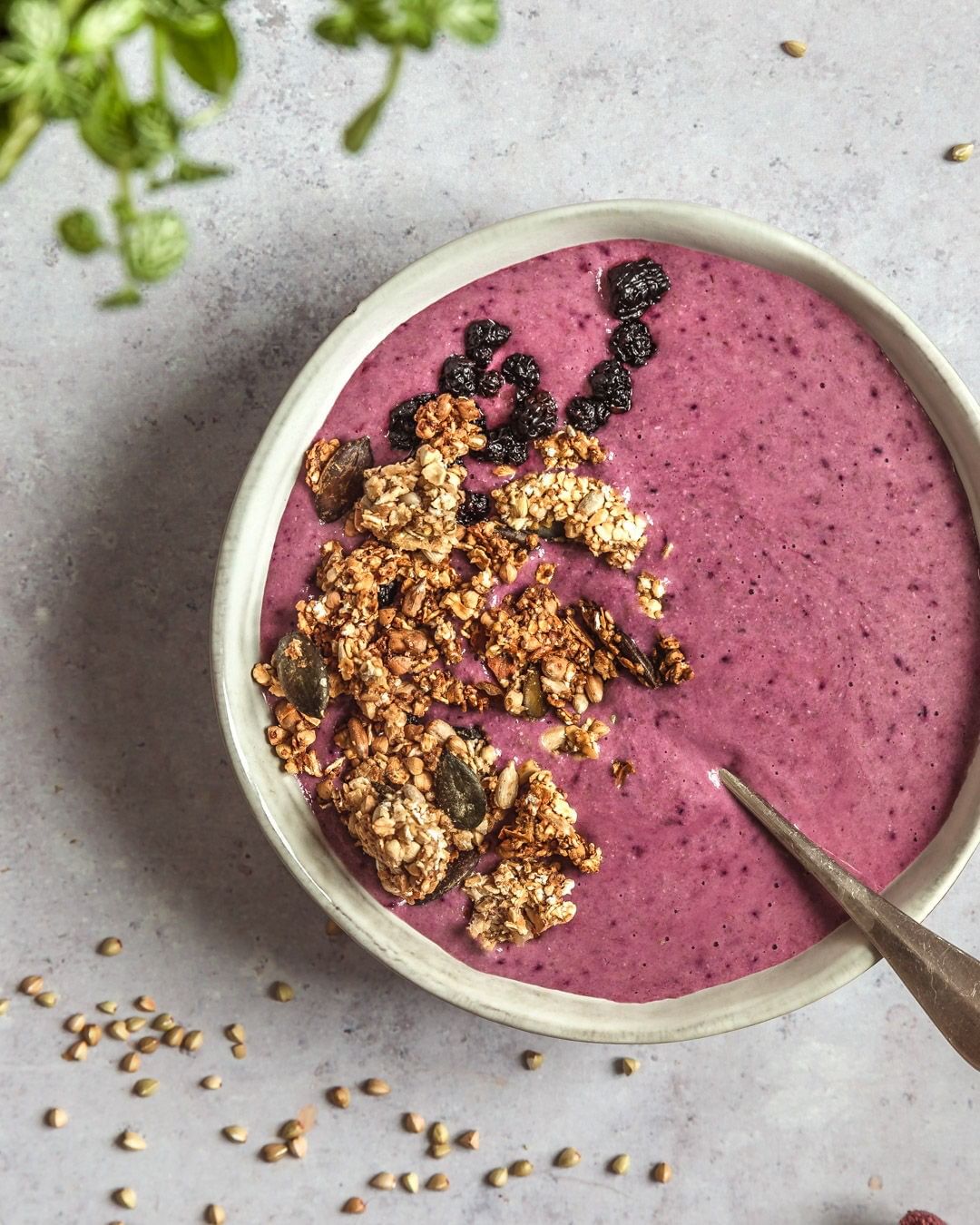 Raw Buckwheat and Red Berries Porridge