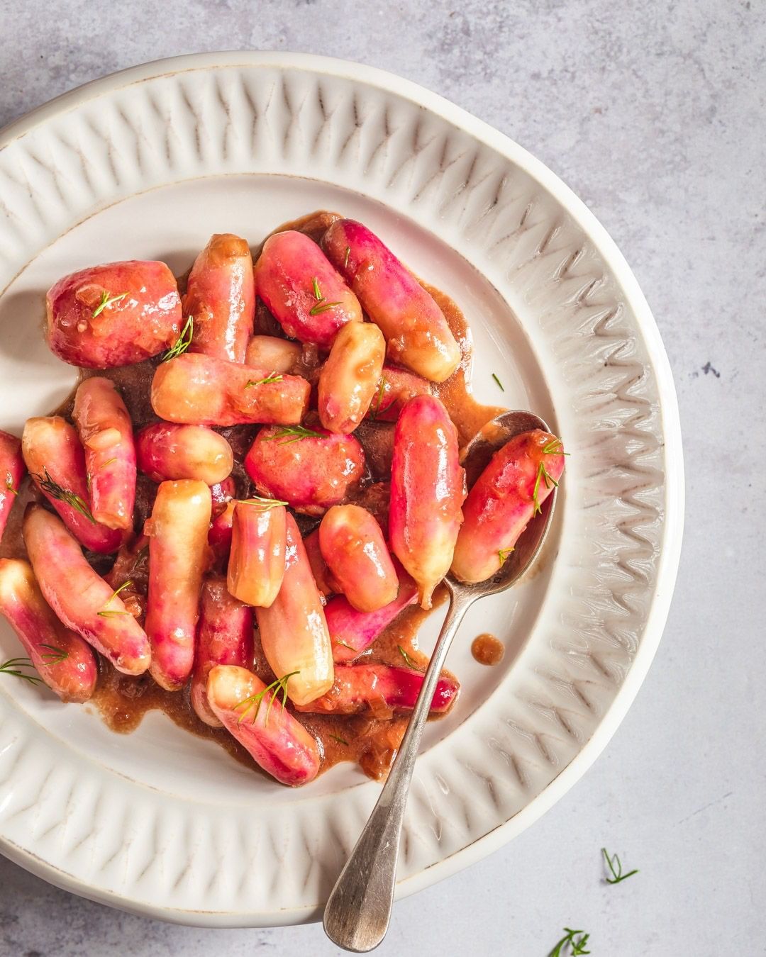 Miso Glazed Radishes⁣