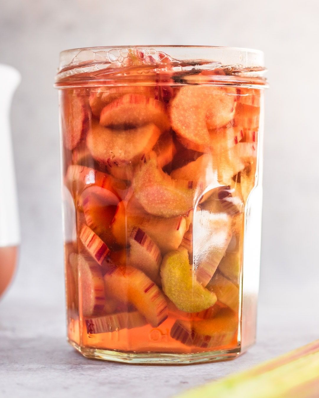 Homemade Pickled Rhubarb with Ginger and Spices
