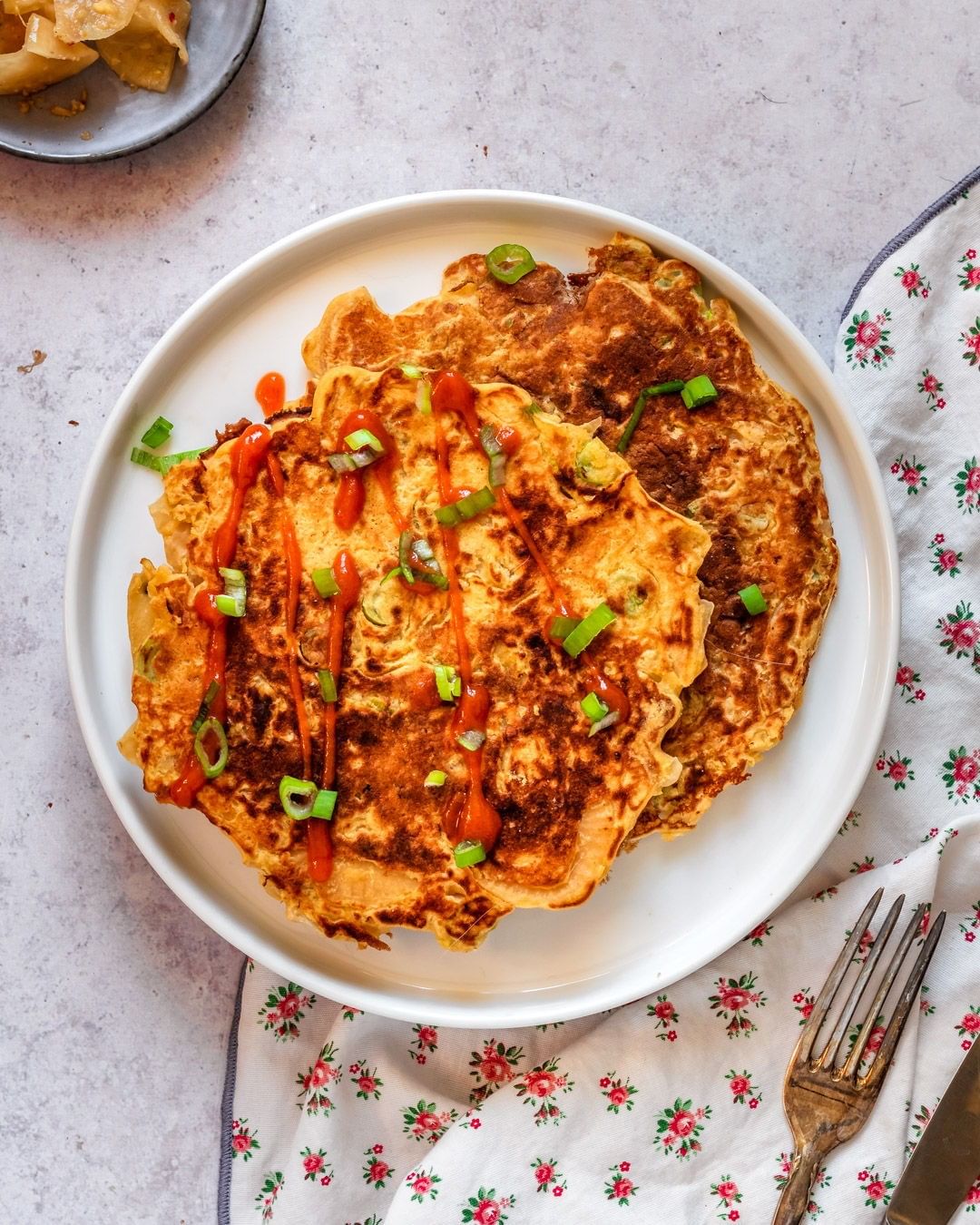 Kimchi Pancakes with Chickpea Flour and Kimchi