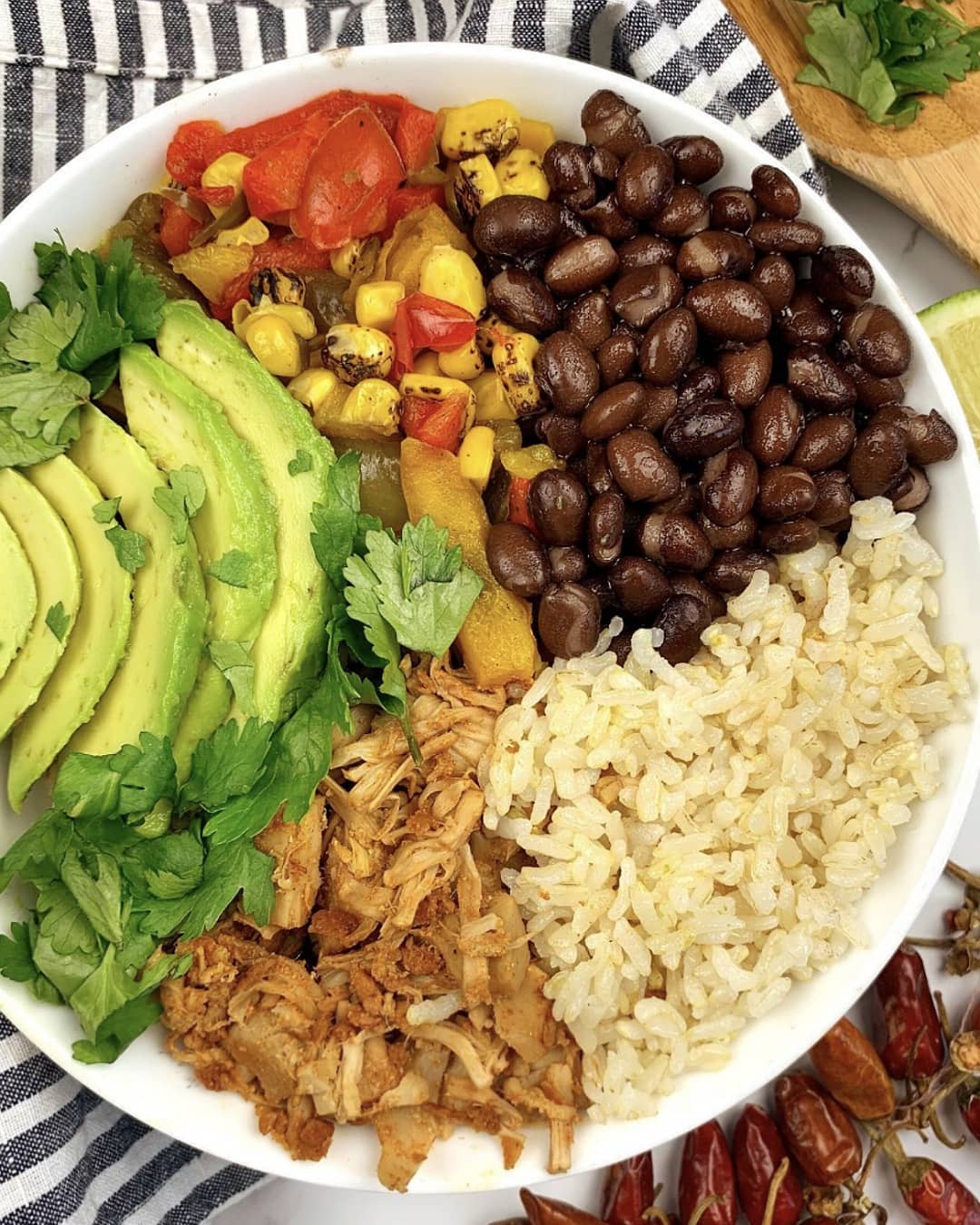 Vegan Burrito Bowl with Jackfruit and Veggies