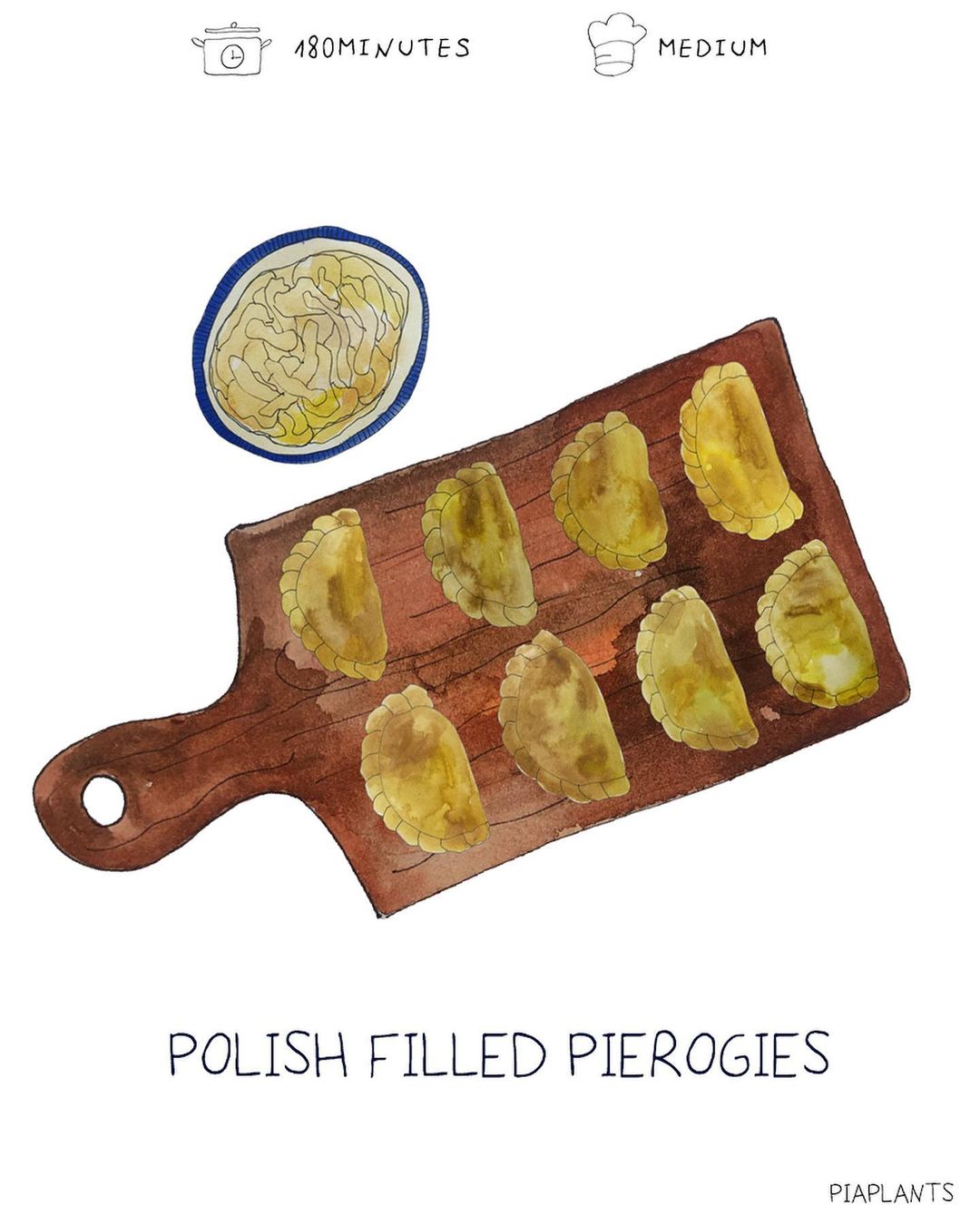Homemade Pierogies with Mushroom and Cabbage Filling