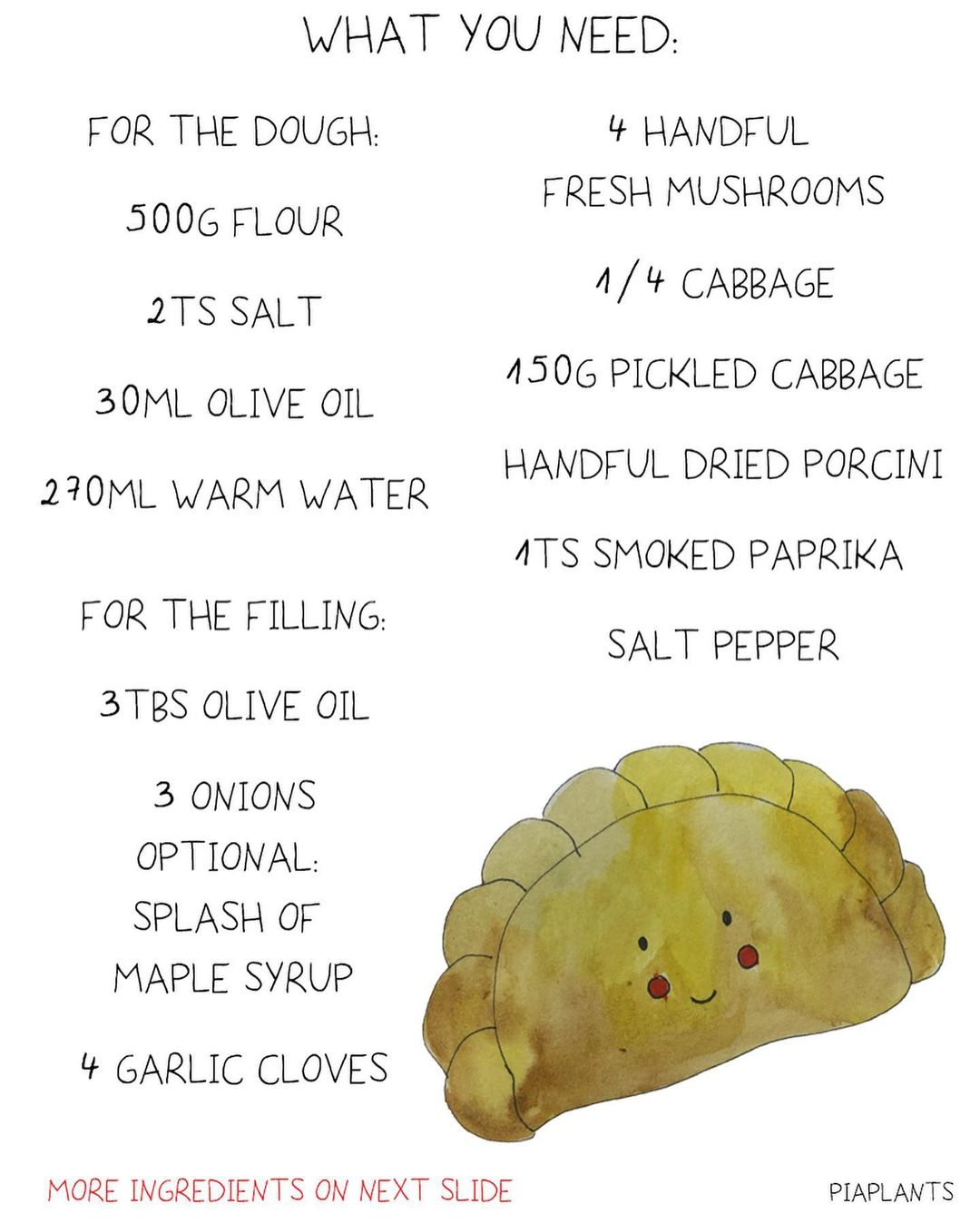 Homemade Pierogies with Mushroom and Cabbage Filling