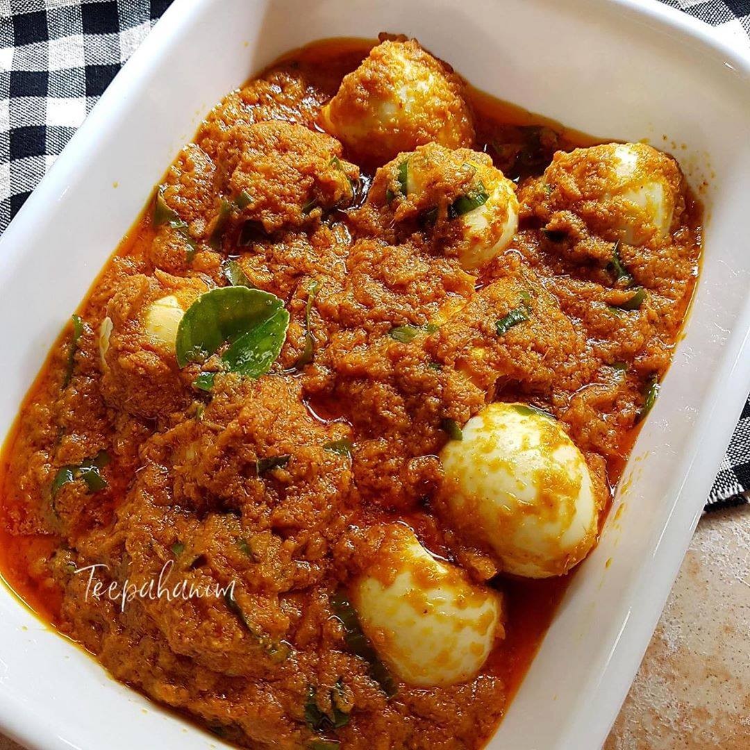 Traditional Malaysian Egg Rendang