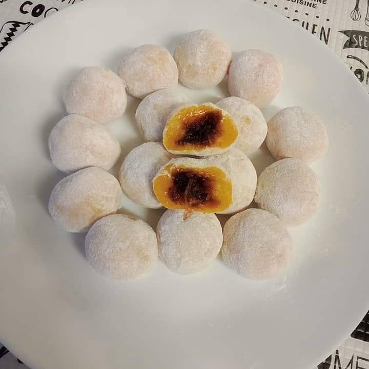 Pumpkin Mochi with Coconut Filling