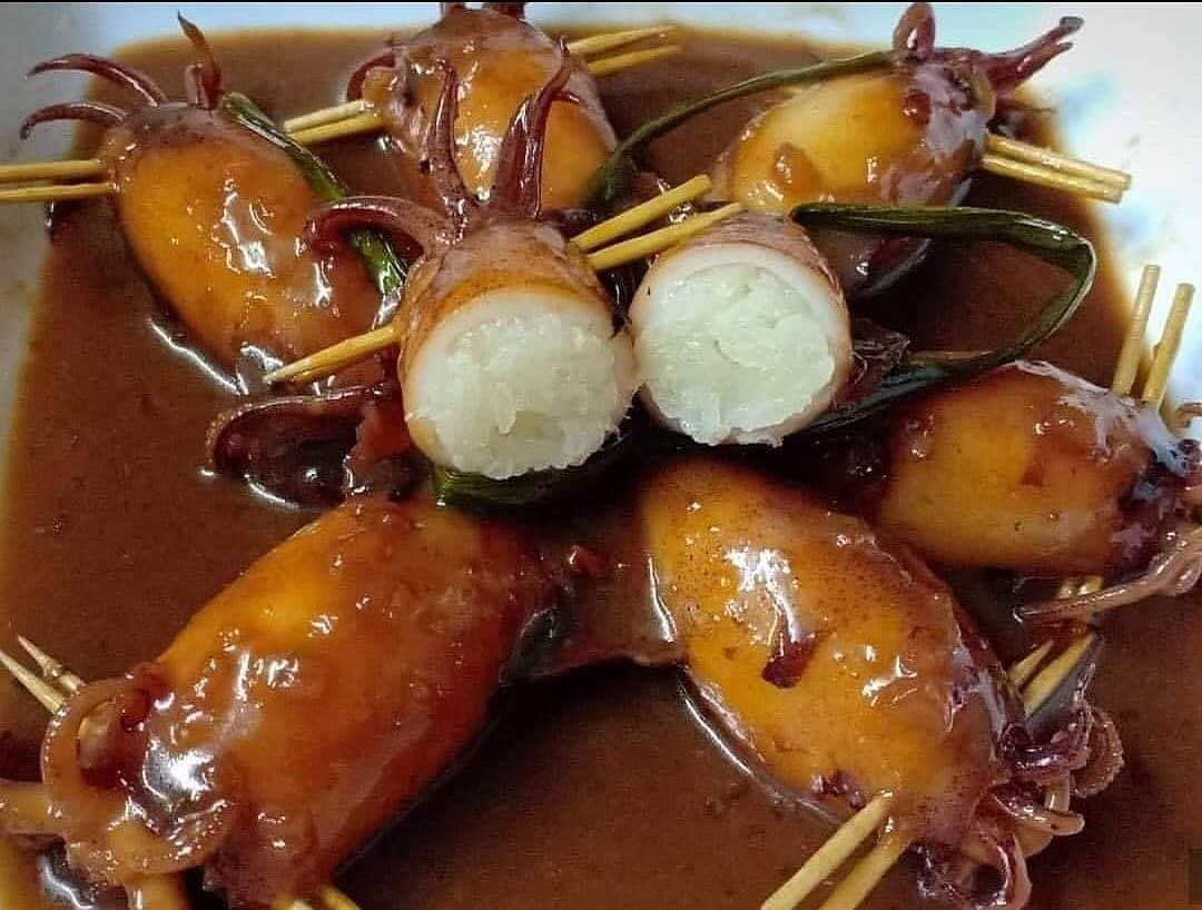 Kelantan Stuffed Squid with Glutinous Rice