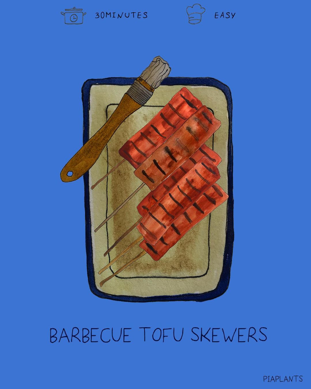 Homemade BBQ Tofu Skewers
