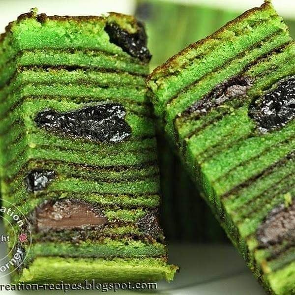 Pandan Prune Chocolate Layer Cake