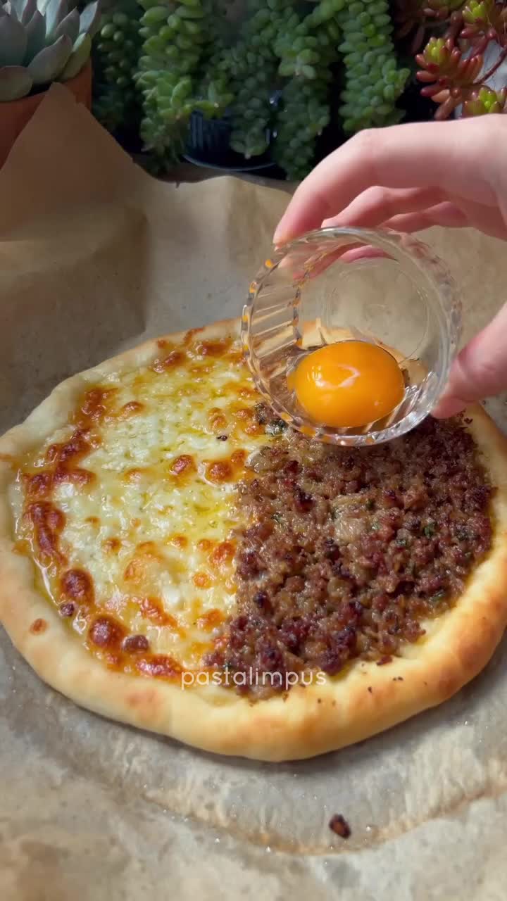 Trabzon Pide with Meat and Cheese