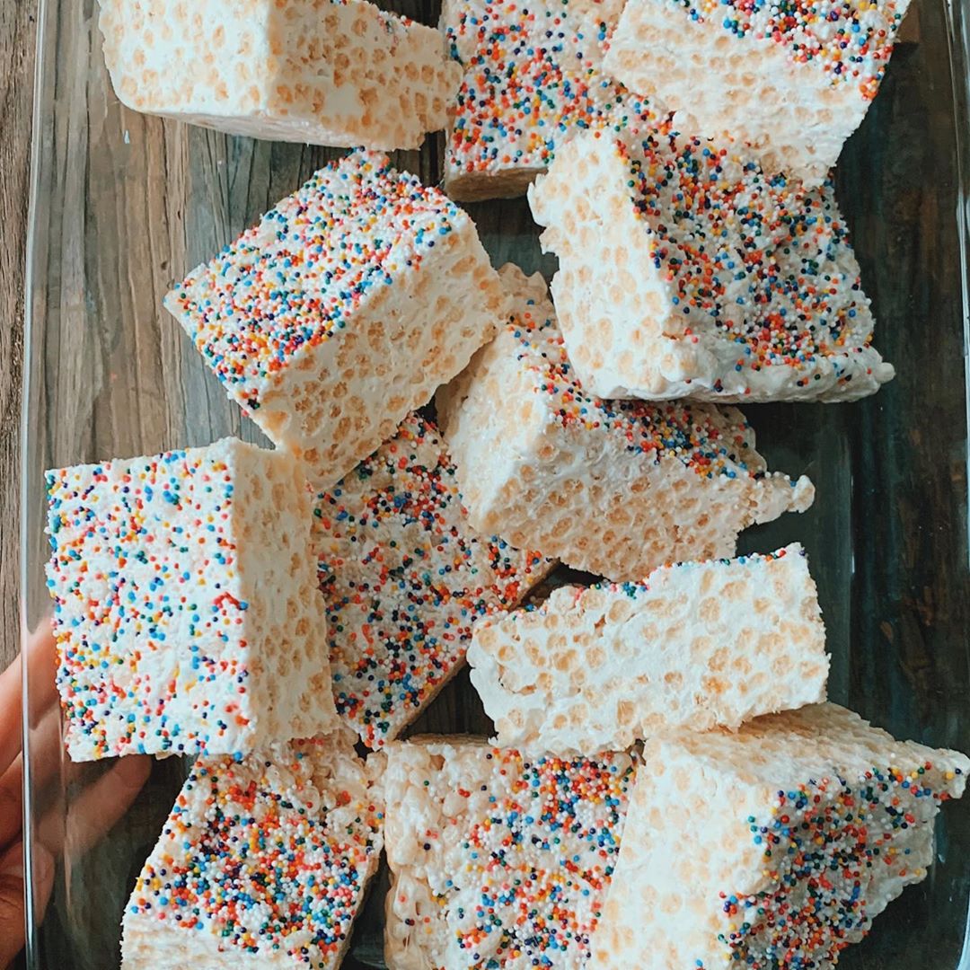 Healthy Vegan Birthday Rice Crispy Treats