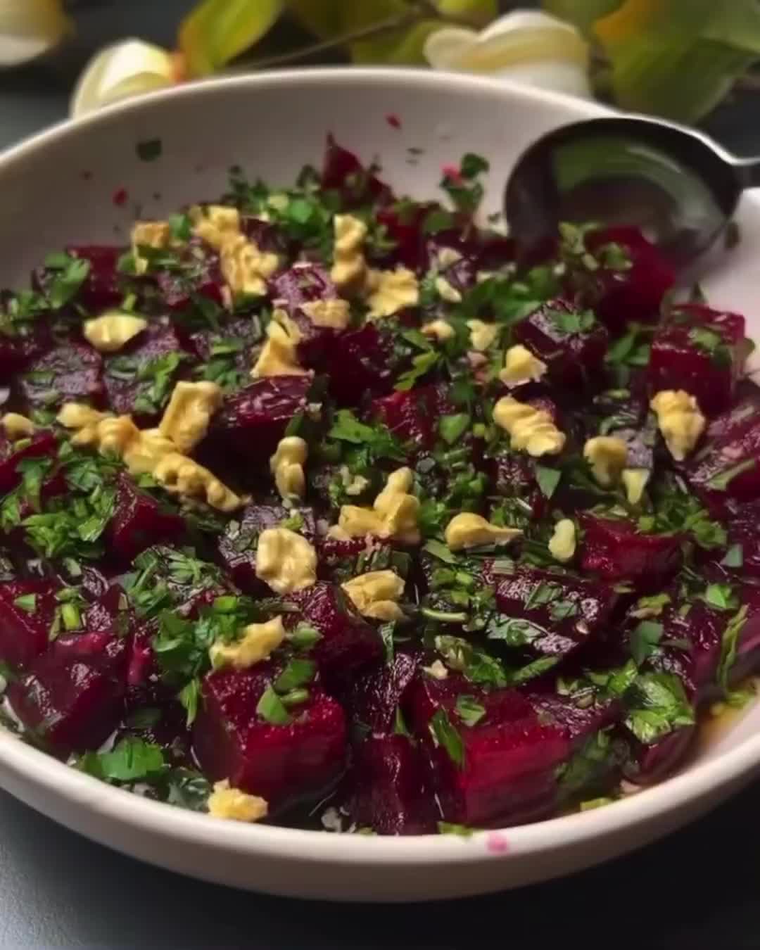 Beet Salad with Parsley and Walnuts