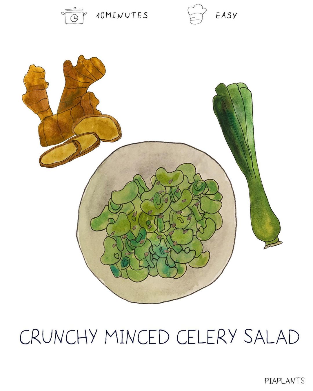 Fresh Celery Salad with Lemon and Ginger