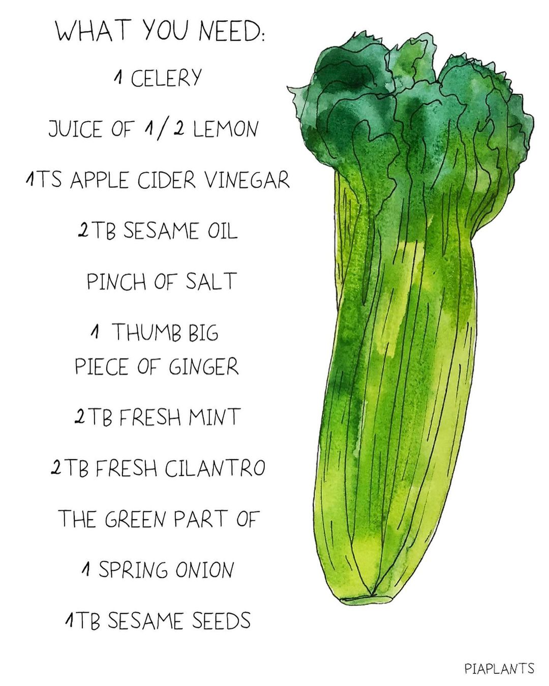 Fresh Celery Salad with Lemon and Ginger