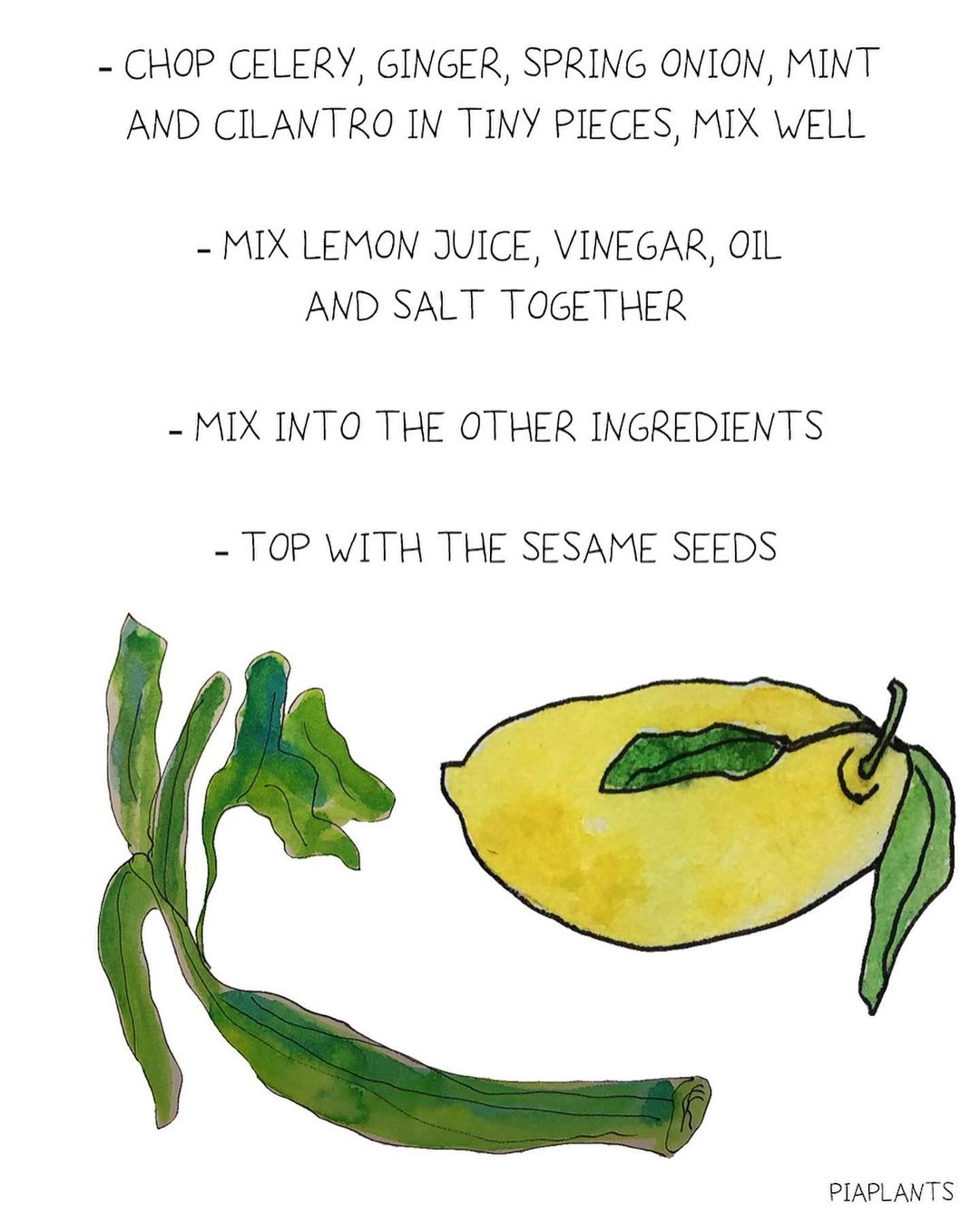 Fresh Celery Salad with Lemon and Ginger