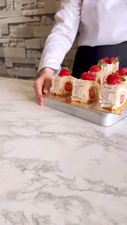 Budapest Cake with Meringue and Cream