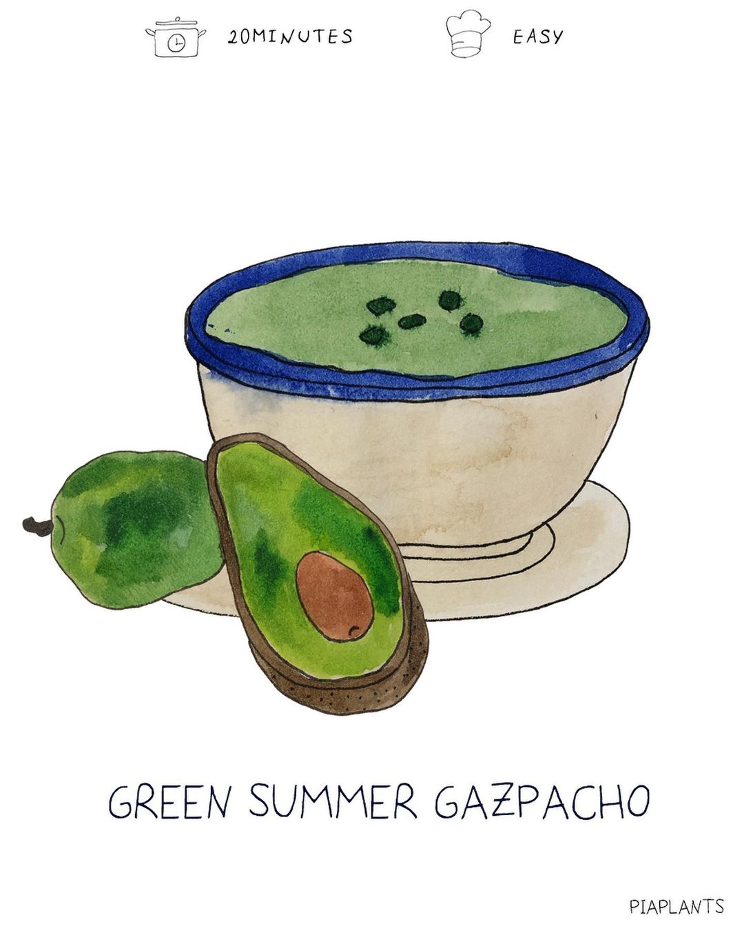 Green Gazpacho with Avocado and Cucumber