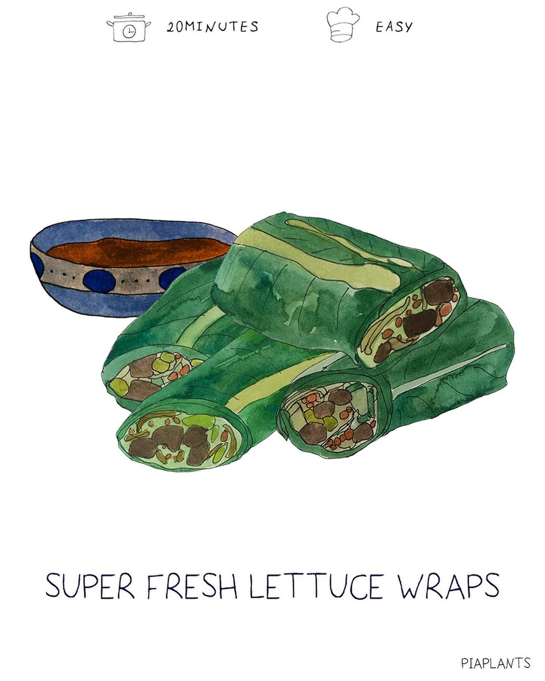 Fresh Lettuce Wraps with Tofu and Veggies for Summer