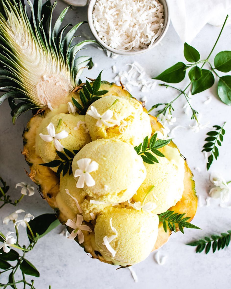 Homemade Vegan Piña Colada Ice Cream