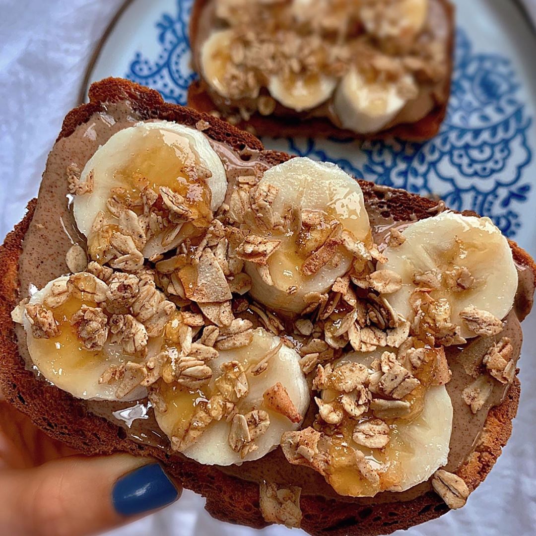 Granola Toast with Almond Butter and Banana