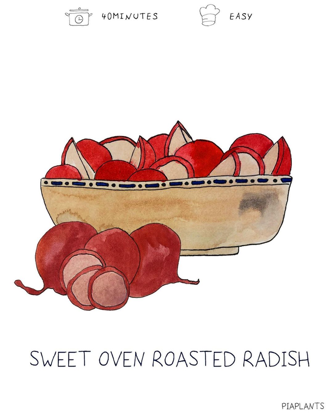 Sweet Baked Radish with Lemon and Maple Syrup