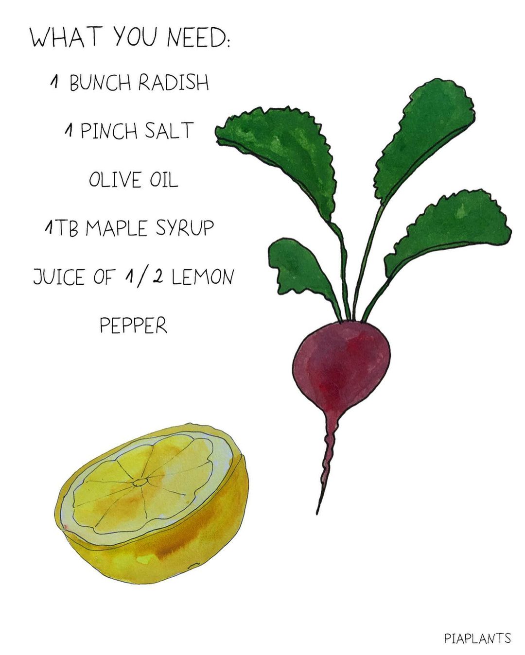 Sweet Baked Radish with Lemon and Maple Syrup