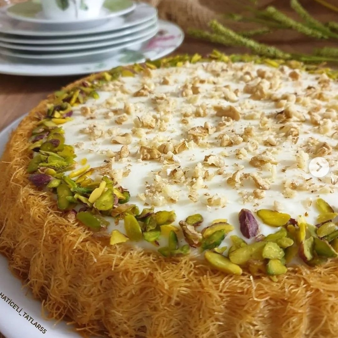 Kadayıf Tart with Muhallebi